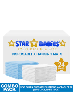 Star Babies - Disposable Changing mats (45x60cm) Large, Pack of 24 - Assorted