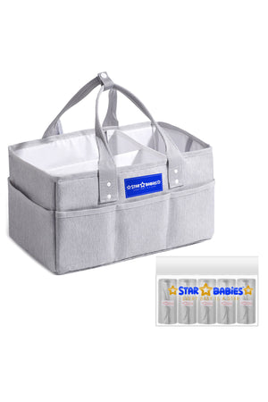 Star Babies - Caddy Diaper Bag Organizer with Scented Bag 5pcs - Grey/White