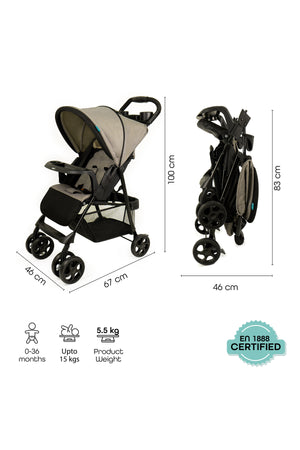 MOON Metro Urban Baby Stroller -Grey