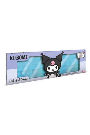 Multiprint Kuromi 60-Piece Felt-Tip Pen Set – Includes 60 Felt Pens, 10 Pencil Crayons, 10 Wax Crayons, 6 Stamps, Ink Pad, Coloring Book, Notebook & 30 Stickers – 100% Made in Italy