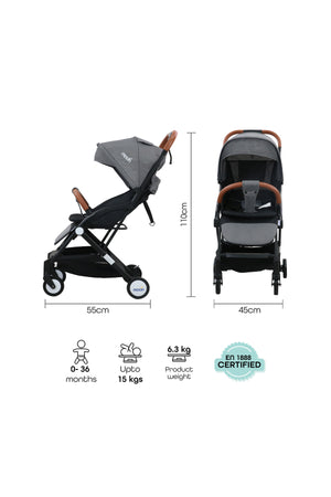 MOON Ritzi - Cabin Stroller - Black/Grey Dots
