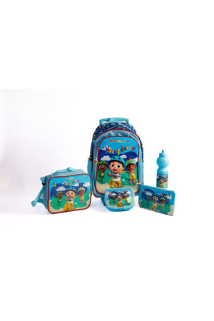 Cocomelon 5-In-1 School Set – 16" Trolley Bag, Lunch Bag, Pencil Case, Water Bottle & Lunch Box – Multicolor