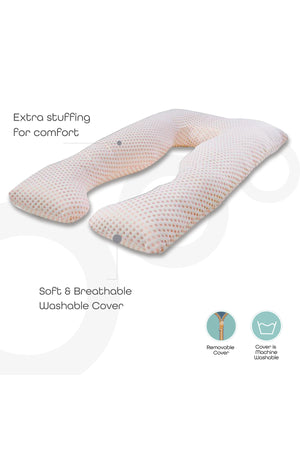 MOON Full Body Pregnancy Pillow U-Shaped -pink