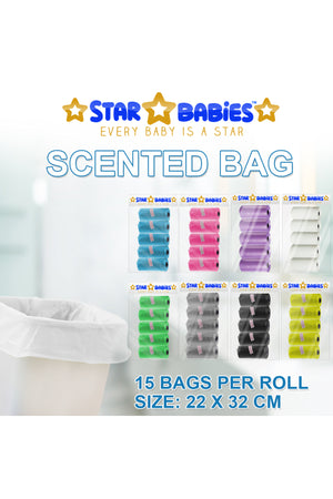 Star Babies - Changing Mats 80pcs, Bibs 70pcs and Scented Bag 10pcs with Refill - White