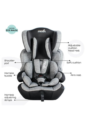 MOON Tolo - Baby/Kids Car seat (Group-1,2,3)- Slate Grey