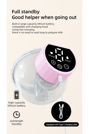 Electric Breast Pump With 3 Modes 10 Levels | Hands-Free, Rechargeable, Wearable, Portable - Massage And Breastfeeding Pumping Mode, Smart LED Display