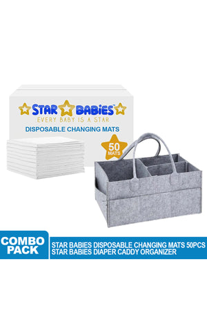 Star Babies 6-Piece Disposable Changing Mats - Large