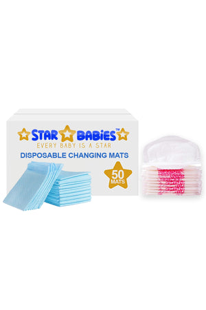 Star Babies - Disposable Changing Pads With Disposable Breast Pad 90Pc Set - Blue