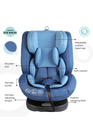 MOON Rover -Baby/Infant Car seat Group:(0+,1,2,3) (0-12 years) 360° Rotate - Blue