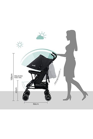 MOON Neo Plus Light Weight Travel Stroller,Black