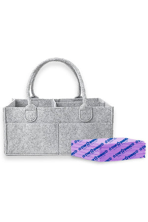 Star Babies - Baby Diaper Caddy Portable Organizer With Disposable Changing Mat - Lavender - 5 Pcs