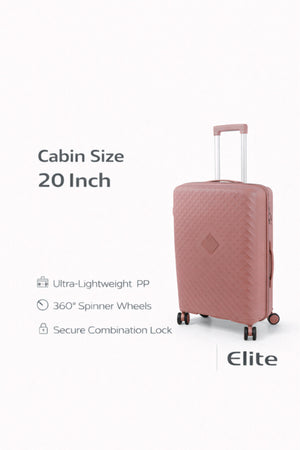 ELITE- Premium Hard-Shell Luggage 20 inch – Lightweight Spinner Suitcase – Rose Gold