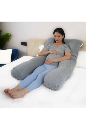 MOON Organic U Shaped Maternity pillow - Light Grey