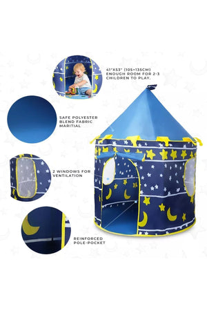 Star Babies Kids Tent | Foldable Kids Playhouse | Washable Toddler Tent for Indoor Use | Pop-Up Tent with Soft, Comfortable Design for Camping, Backyard & Playtime - Multicolor