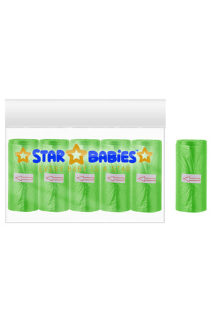 Star Babies - Scented Nappy Bag - Pack Of 6 - 90 Bags - Green