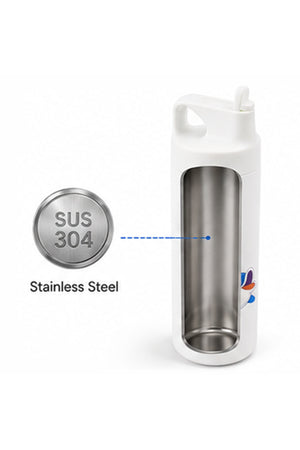 Cocobee Kids Stainless Steel Vacuum Flask – 550Ml, Leakproof, Odour-Free, Food Grade Material – Age 3+( White)