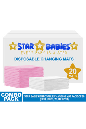 Star Babies - Disposable Changing Mat Pack Of 20, Assorted