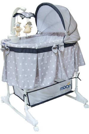 مون Soffy - 4 in 1 convertible cradle -Dark رمادي | MOON Soffy - 4 in 1 convertible cradle -Dark Grey