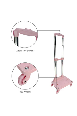 MOON 4-Wheel Trolley for 18 Inch Bags | 360° Spinner Wheels | Foldable Luggage Cart | Heavy Duty Travel Trolley | Smooth Rolling Bag Carrier | Universal Fit
