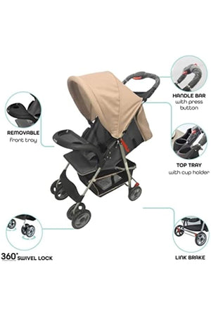 MOON - Bezik One Fold Stroller - Biege