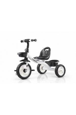 StarMarz Toddler 3-Wheel Tricycle Ride-On Toy with Safety Seat, Cup Holder & Rear Storage Basket - White