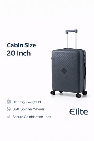 ELITE- Premium Hard-Shell Luggage 20 inch – Lightweight Spinner Suitcase – Dark Grey