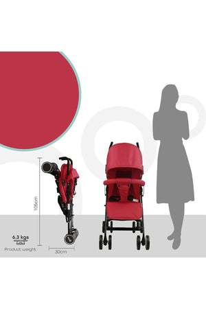 MOON Neo Plus Light Weight Travel Stroller,Fire Red