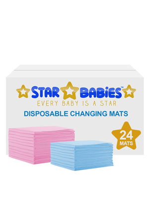 Star Babies - Disposable Changing mats (45x60cm) Large, Pack of 24 - Assorted