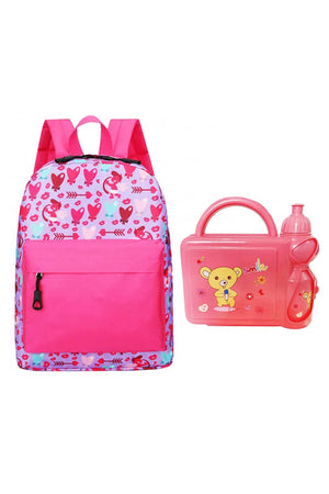 Star Babies - School Bag 13.8-inches & 2 Compartment Lunch Box - Pink