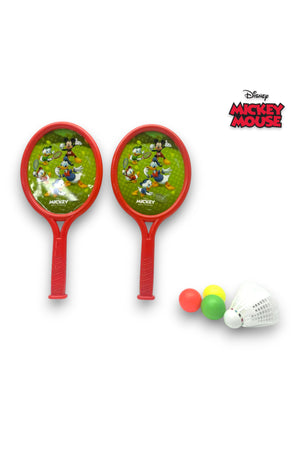 Disney Mickey Mouse Racket Set for Kids – 2 Rackets with Balls & Shuttlecock – Outdoor Play Set-Multicolor