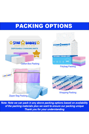 Star Babies Disposable Changing Mat - Pack of 100