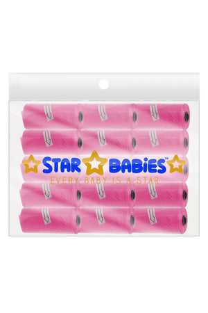Star Babies - Scented Nappy Bag Pack of 15/225 Bags - Pink