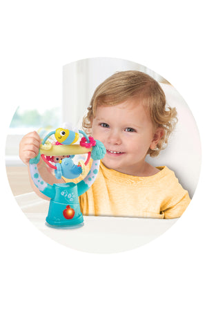 Little Learner Spin N' Discover Highchair Toy - Interactive Spinning Toy with Lights & Music for Babies | Suction Cup for Easy Attachment - Fun & Educational Highchair Toy