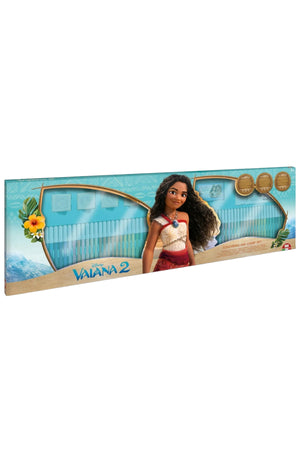 Disney Moana 2 Art Set for Kids – 86 x 54 cm Case with 60 Felt Tip Pens, 10 Pencil Crayons, 10 Wax Crayons, 6 Stamps, Ink Pad, Coloring Book, Notebook & 30 Stickers