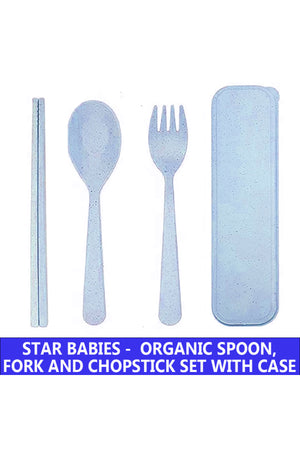 Star Babies Organic Fork, Spoon & Chopstick Set - 3 Pcs