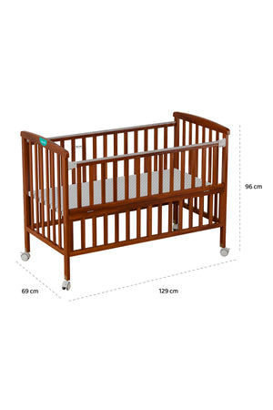 MOON Wooden Portable crib(129X69X96 cm) -Brown