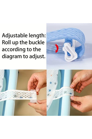 Star Babies - Baby Foldable Bathtub With Thermometer & Bath Seat Support Net, Set - Grey - Pack of 2