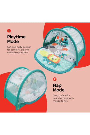MOON Sit Feed Nap and Play Activity Floor Mat for Babies 0m+ - Blue