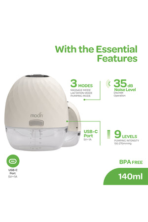 MOON Wearable Hands-Free Breast Pump,150ml - Yellow