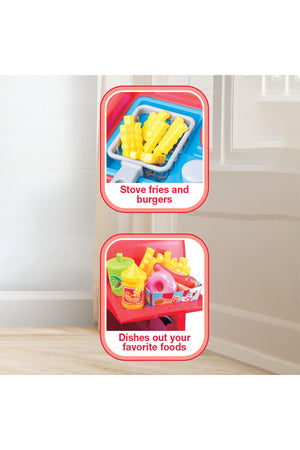 Little Learners Deli Truck Playset - Transforming Food Stand with Sound Effects and 26 Pieces