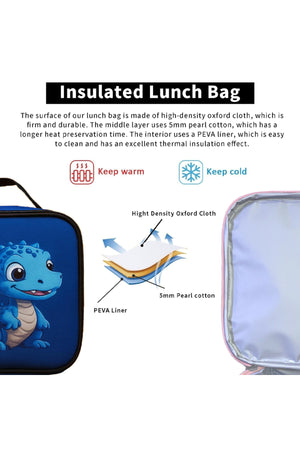 Star Babies - Star Babies Dino Themed Bento Lunch Box with 4 Compartments, BPA Free, Leak-Proof with insulated Lunch Bag