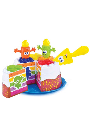 Little Learners Match N Stack Birthday Cake Toy for Toddlers Colorful Pretend Play Cake with Stackable Pieces and Shape Matching Early Learning Set