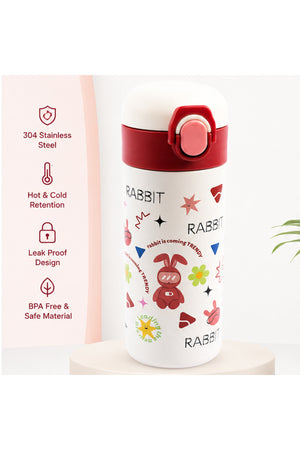 Cocobee Insulated Stainless Steel Water Bottle – Leakproof, Odour-Free, 500Ml, Soft Grip Handle – Red (3 Years+)