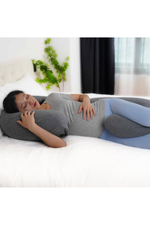 MOON Organic C Shaped Maternity Pillow- Grey