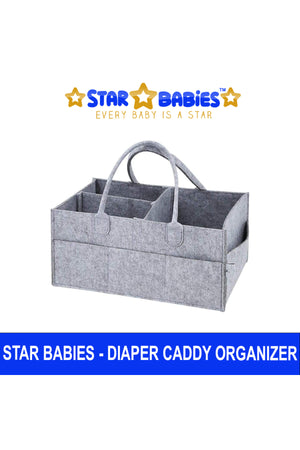 Star Babies Lightweight Diaper Caddy Organizer - Grey