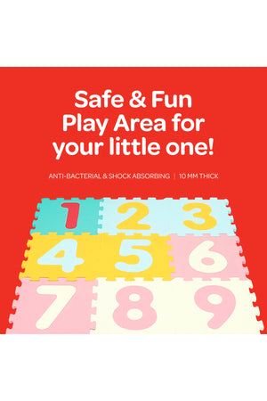 MOON Kids Puzzle Activity Floor Mat - 10PCS,NUMBER PUZZLE