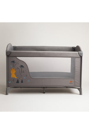 Kikibebe Portable Foldable Baby Crib Convertible To Full-Size Bed Newborn Multi-Functional Playpen Movable Design - Grey