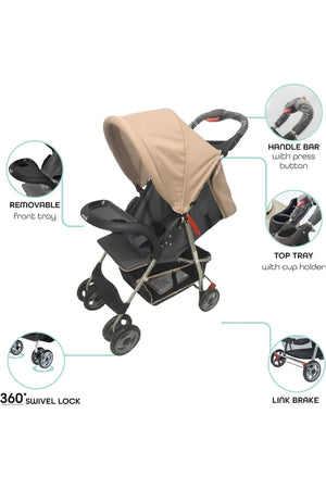MOON - Bezik One Fold Stroller - Biege