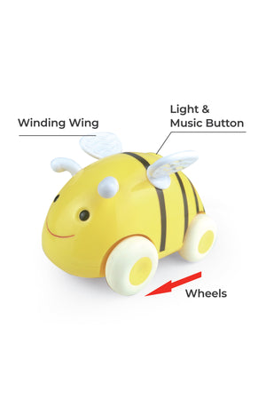 MOON Bumble Buzz Pull back toy with lights and music for 6M+ - Boys and Girls -Bee