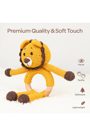 MOON Handcrafted Crochet Toy with Cuddle Ring -Tiger